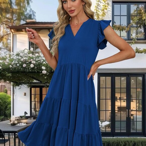 Summer Dresses for Women 2025 Elegant Classy Casual Plus Size Spring Midi Fashio - Picture 7 of 7